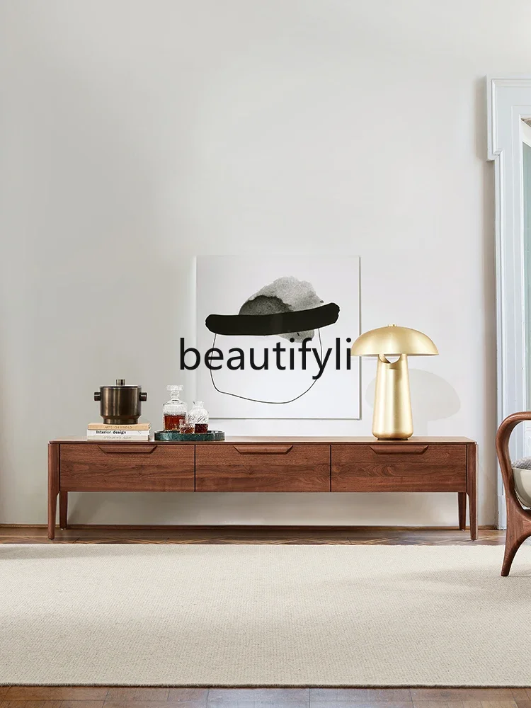 North American black walnut solid wood TV cabinet Nordic simple floor cabinet living room locker0746
North American black walnut solid wood TV cabinet Nordic simple floor cabinet living room locker0746
