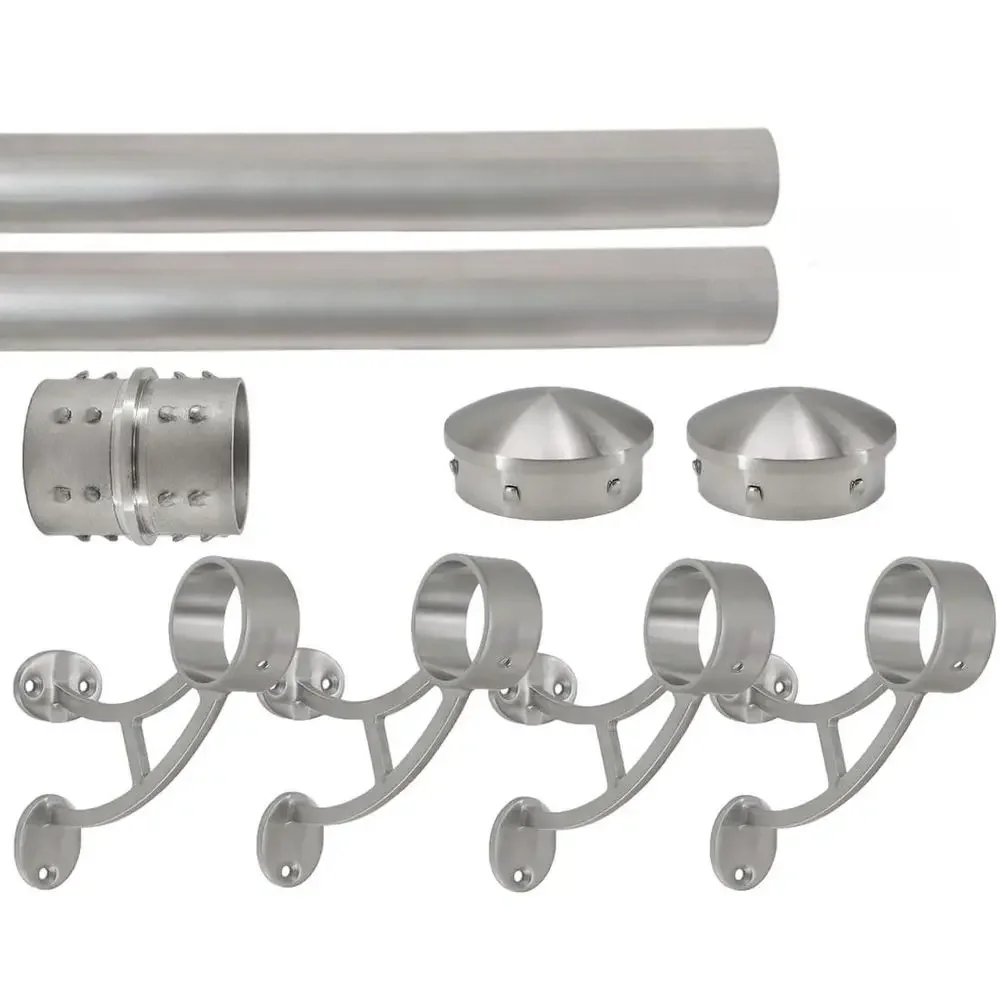 Bar Mount Foot Rail Kit CustomMade, Brushed Stainless Steel Tubing 2 in OD, 10 ft 60 in x 2 Long w Internal Connector, Bar Moun
Bar Mount Foot Rail Kit CustomMade, Brushed Stainless Steel Tubing 2 in OD, 10 ft 60 in x 2 Long w Internal Connector, Bar Moun