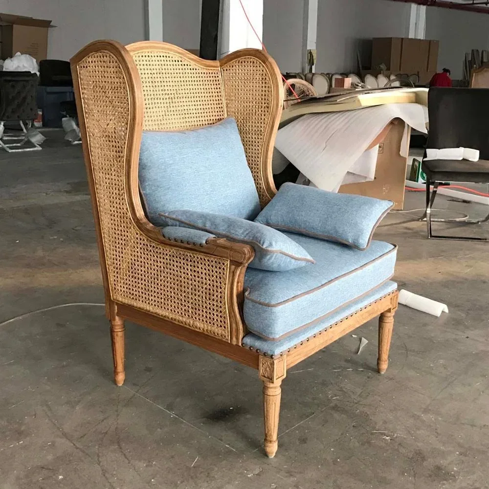 # l Living Room Chair Wood Wicker Rattan Woven Back Frame Upholstered Wing Back Chair
# l Living Room Chair Wood Wicker Rattan Woven Back Frame Upholstered Wing Back Chair