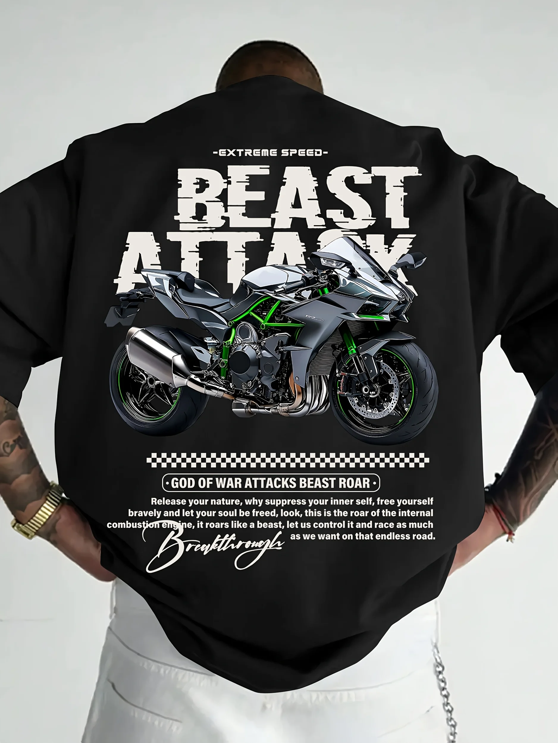 Men's Casual Sport Street Style Y2K Racing Motorcycle and Art Letter Pattern Printed Outdoor Sports and Travel Daily T-shirt
Men's Casual Sport Street Style Y2K Racing Motorcycle and Art Letter Pattern Printed Outdoor Sports and Travel Daily T-shirt