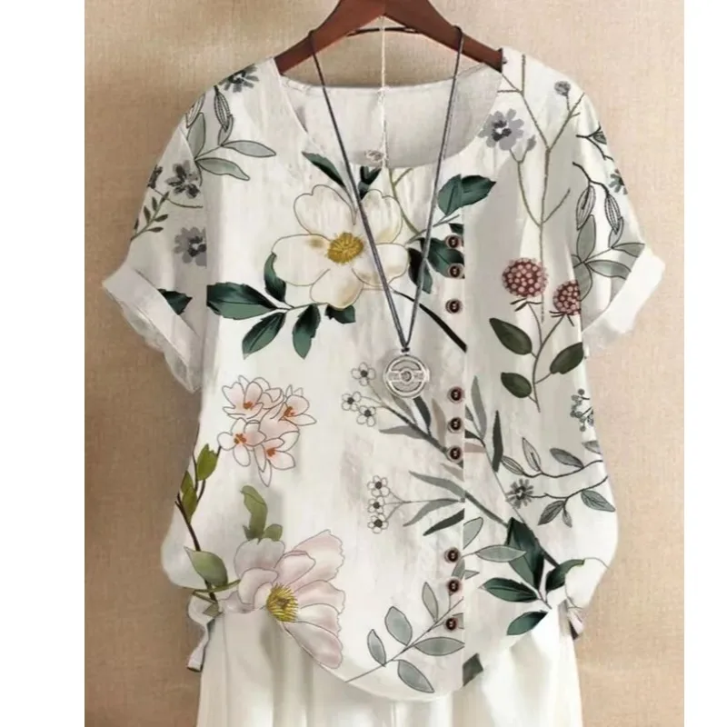 Свободная футболка из хлопка и льна с принтом, женская футболка больших размеров ort Sve, летний круглый топ Ne Korean Sle Commute Faion
Свободная футболка из хлопка и льна с принтом, женская футболка больших размеров ort Sve, летний круглый топ Ne Korean Sle Commute Faion