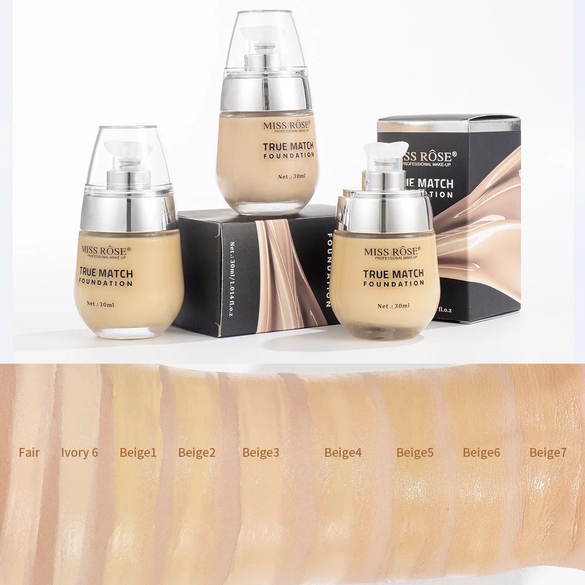 MISS ROSE 30ml Liquid Foundation, Sweatproof Foundation, Natural Nude Makeup Effect Concealer Base Daily Facial Cosmetics
MISS ROSE 30ml Liquid Foundation, Sweatproof Foundation, Natural Nude Makeup Effect Concealer Base Daily Facial Cosmetics