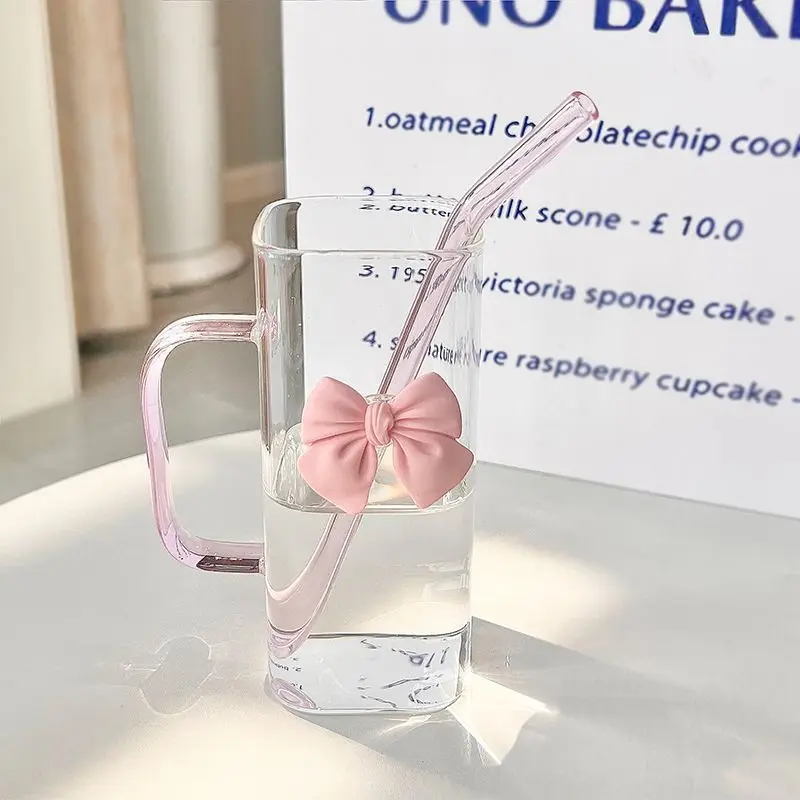 350ML Square Mug with Lids and Straws with Bow Water Cup Transparent Cup Milk Coffee Cups Glass Mug High Temperature Drinkware
350ML Square Mug with Lids and Straws with Bow Water Cup Transparent Cup Milk Coffee Cups Glass Mug High Temperature Drinkware