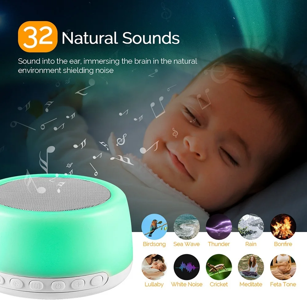 32 Natural Sounds White Noise Machine For Sleeping Colorful Night Light Baby Sleeping Sound Machine Baby Sleep Aid Noise Machine
32 Natural Sounds White Noise Machine For Sleeping Colorful Night Light Baby Sleeping Sound Machine Baby Sleep Aid Noise Machine