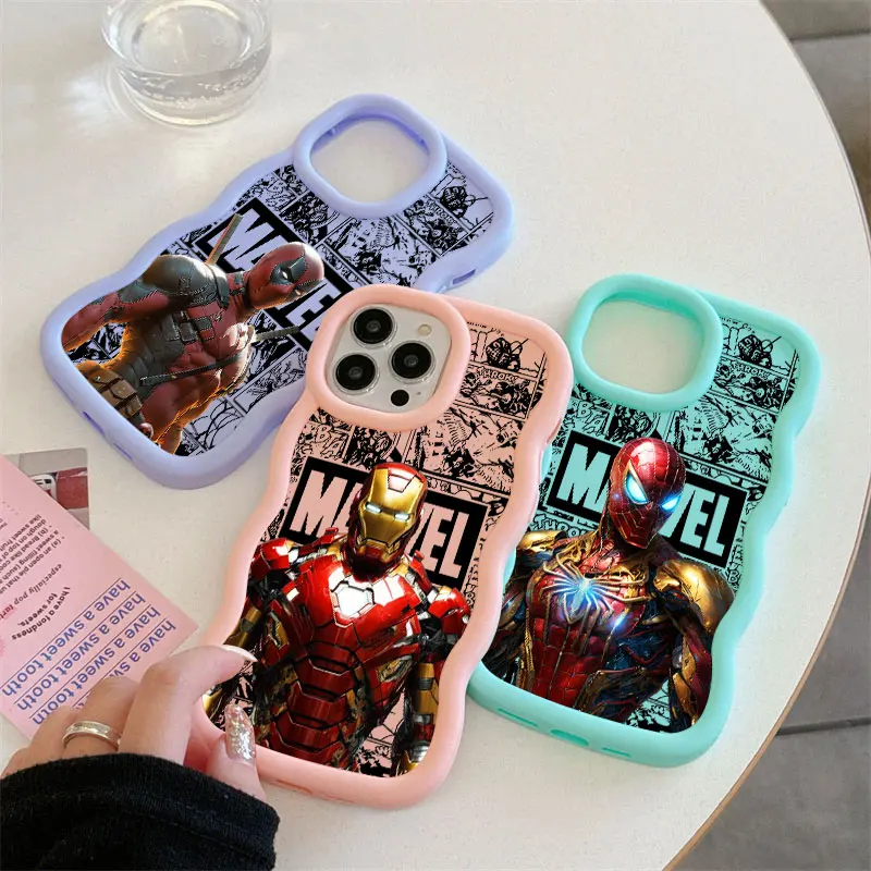 Marvel Ironman Spiderman Phone Case For iPhone 17E 11 12 13 14 15 16 17 Pro Max 16e Air 13 Plus Wave Side Candy Color Back Cover
Marvel Ironman Spiderman Phone Case For iPhone 17E 11 12 13 14 15 16 17 Pro Max 16e Air 13 Plus Wave Side Candy Color Back Cover