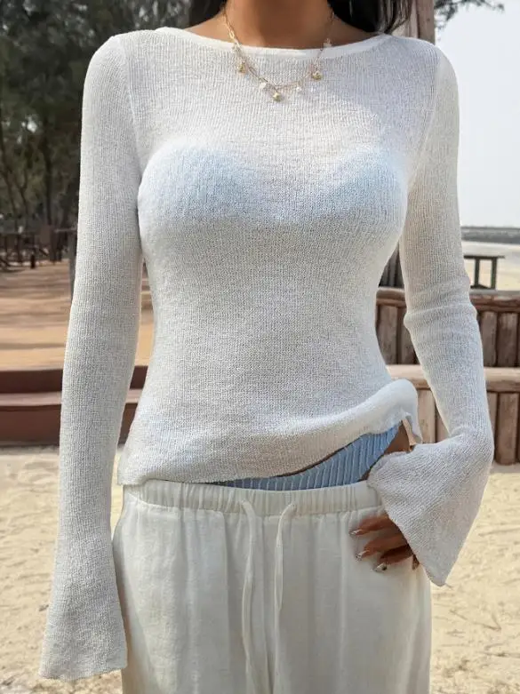 2026 Spring/Summer New Women's Fashion Casual Round Neck Trumpet Sleeve Wool T-shirt Top Women's Wear
2026 Spring/Summer New Women's Fashion Casual Round Neck Trumpet Sleeve Wool T-shirt Top Women's Wear