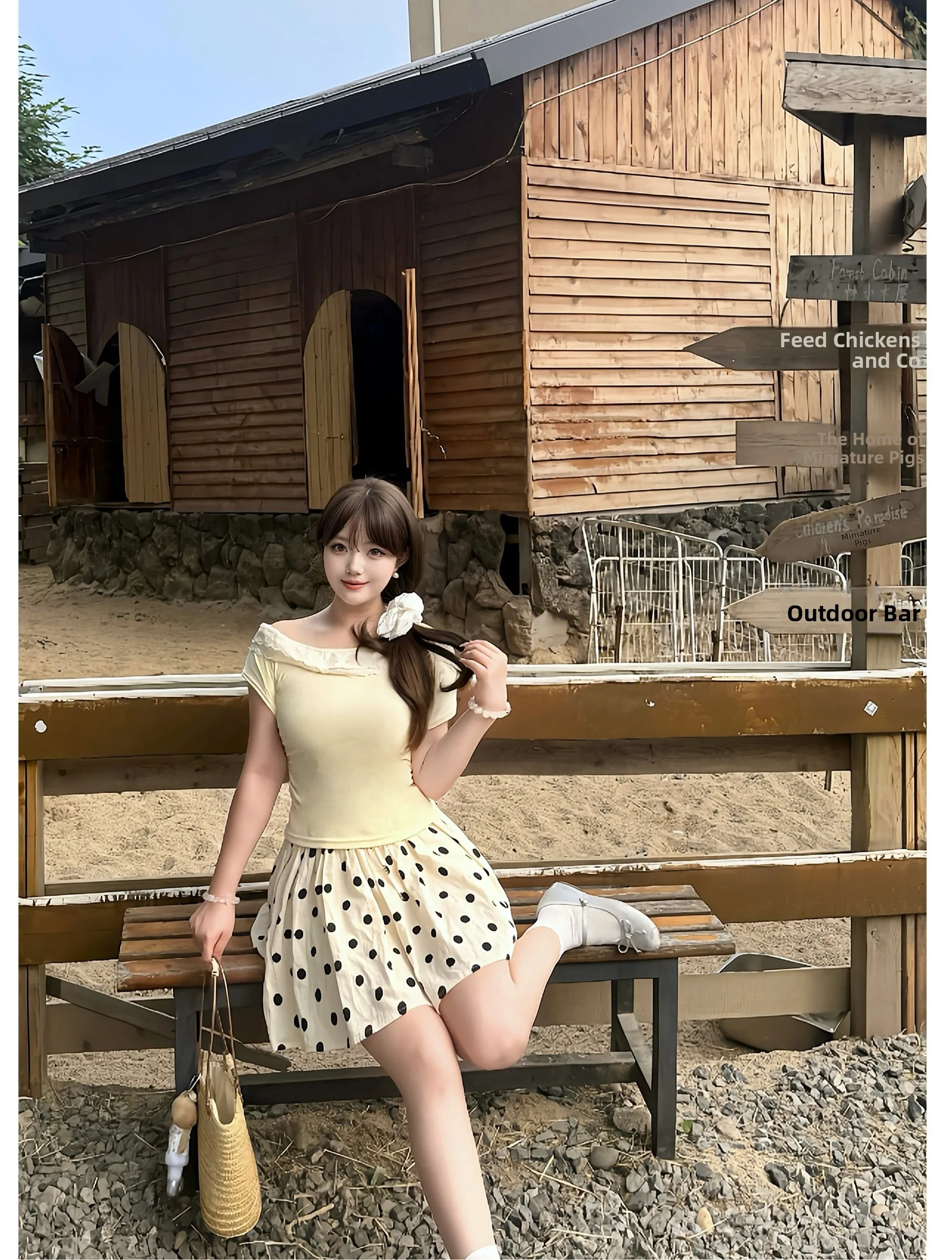 Loose Polka Dot T-Shirt And Skirt Set with Ruffle Sleeves for plus Size Women Summer Breathable Polyester Fiber Outfit
Loose Polka Dot T-Shirt And Skirt Set with Ruffle Sleeves for plus Size Women Summer Breathable Polyester Fiber Outfit