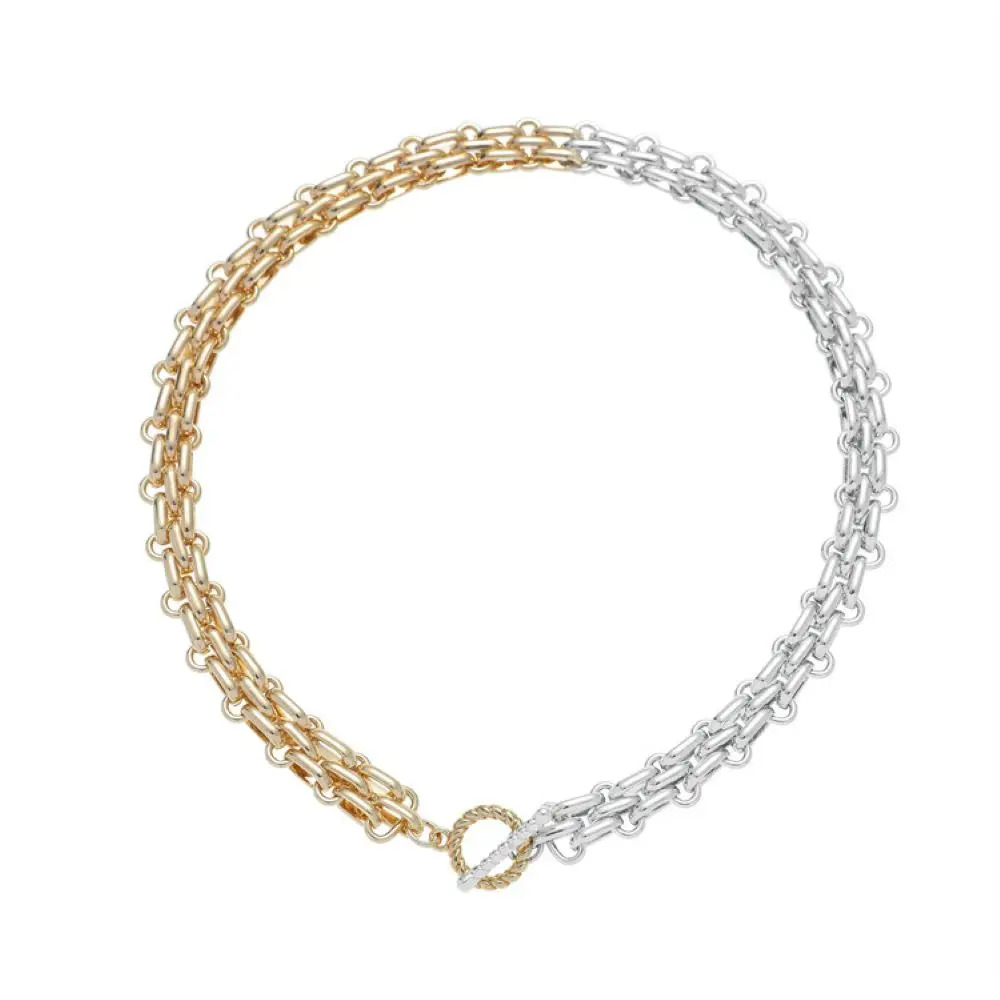 Punk Style Gold Silver Color Contrast Stainless Steel Heavy Metal Thick Clavicle Chain Choker Necklace for Women Trendy Jewelry
Punk Style Gold Silver Color Contrast Stainless Steel Heavy Metal Thick Clavicle Chain Choker Necklace for Women Trendy Jewelry