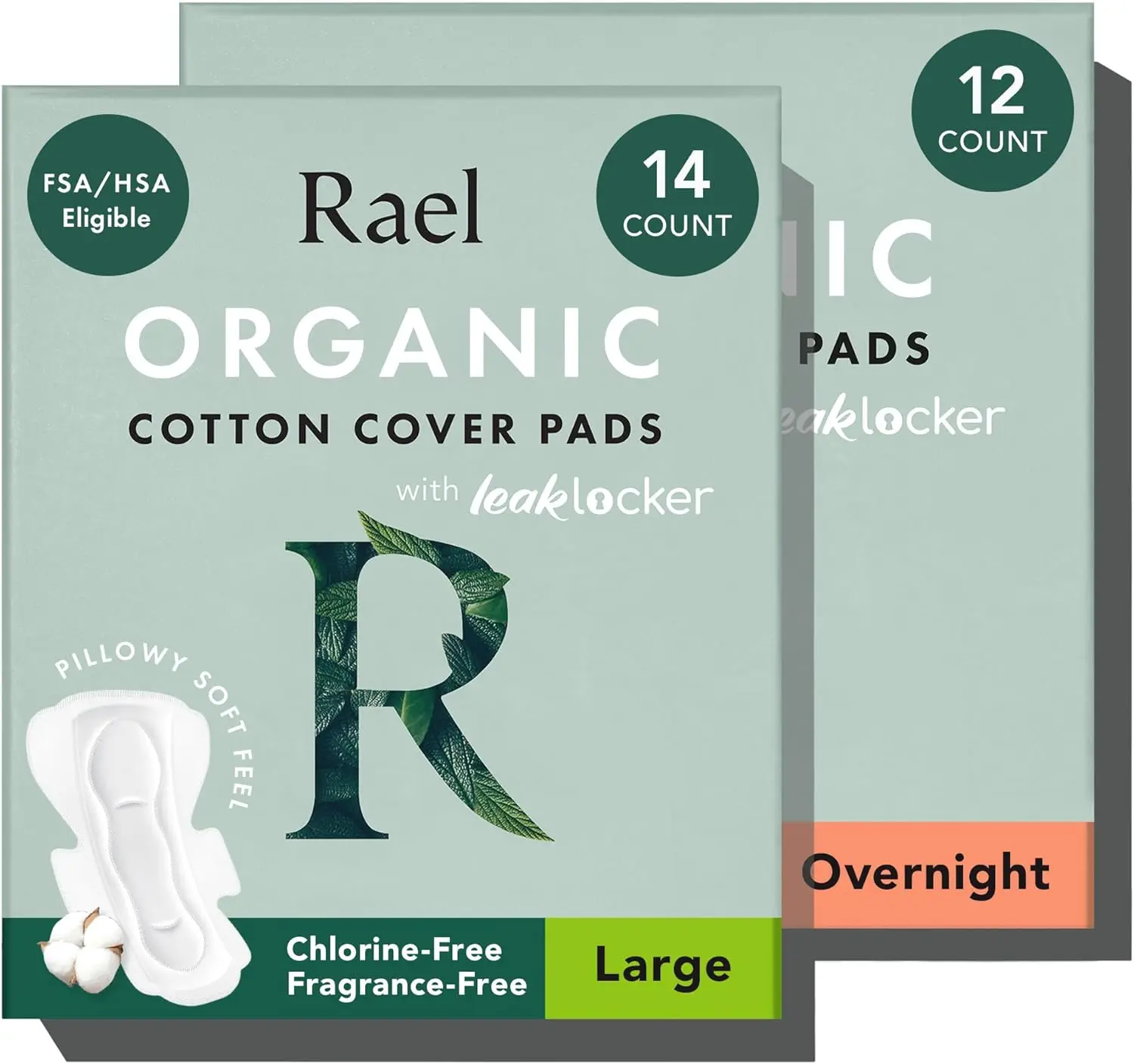 Rael Pads for Women, Organic Cotton Cover - Heavy Absorbency, Feminine Care, Ultra Thin, Sanitary Napkins with Wings, Unscented, (Overnight, Large) Bundle
Rael Pads for Women, Organic Cotton Cover - Heavy Absorbency, Feminine Care, Ultra Thin, Sanitary Napkins with Wings, Unscented, (Overnight, Large) Bundle