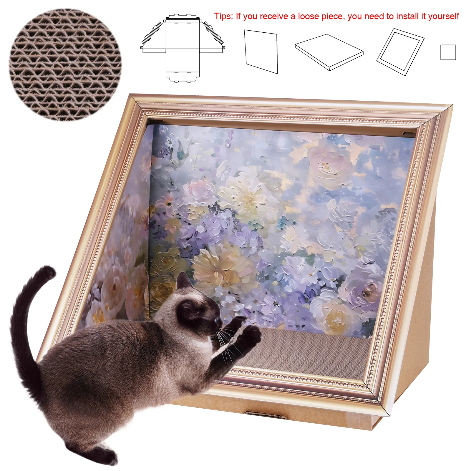 3D Oil Painting Cat Claw Board Wear Resist Oil Painting Frame Cat Nest Reusable Cardboard Photo Frame Cat Bed Pet Supplies Gift
3D Oil Painting Cat Claw Board Wear Resist Oil Painting Frame Cat Nest Reusable Cardboard Photo Frame Cat Bed Pet Supplies Gift