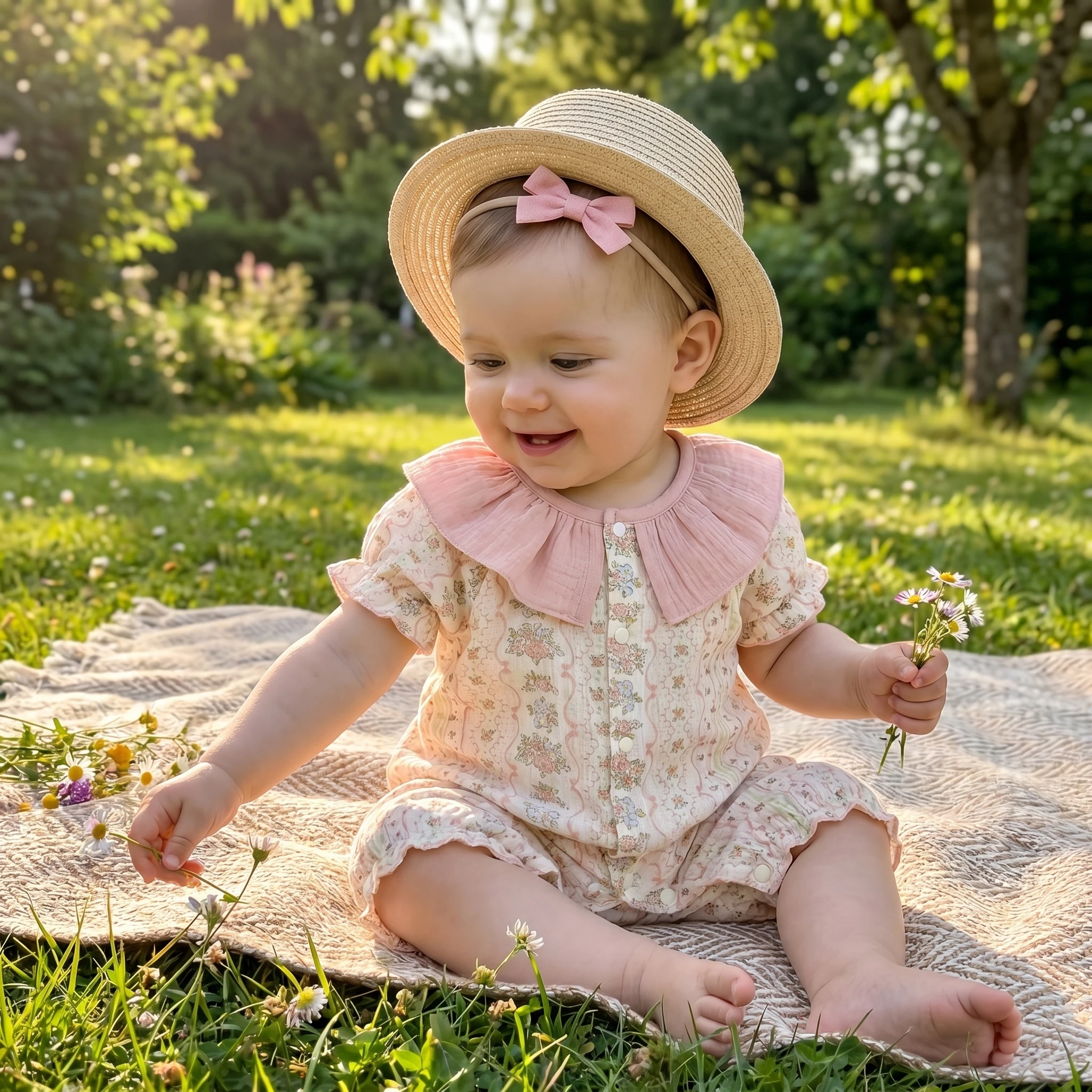 2026 Summer Baby Bodysuit Floral Print Cotton Peter Pan Collar Puff Sleeve Romper for Girls Soft Breathable Outfit
2026 Summer Baby Bodysuit Floral Print Cotton Peter Pan Collar Puff Sleeve Romper for Girls Soft Breathable Outfit
