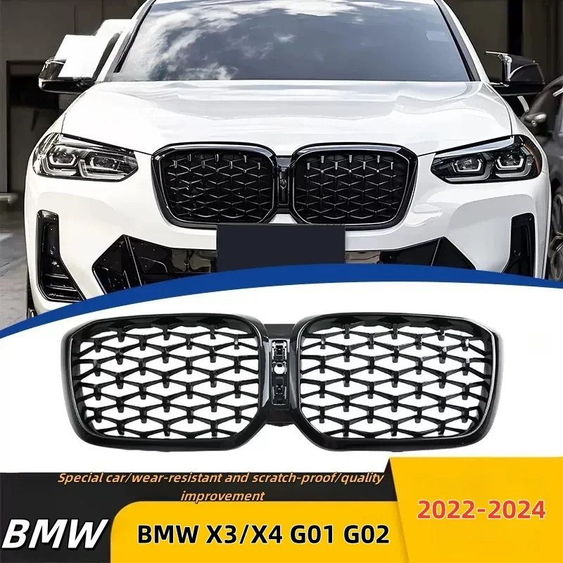 2022-2024 for BMW X3X4medium net refitted with bright and black air intake grille G01G02 car front face upgrade and bright terms
2022-2024 for BMW X3X4medium net refitted with bright and black air intake grille G01G02 car front face upgrade and bright terms