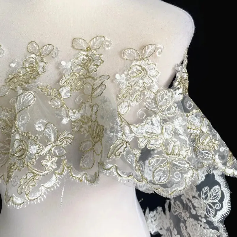 3 yard Light Golden Stranded Lace Embroidery Tulle Lace for Clothing and Evening Dresses Ideal Embellishment Accessory Set
3 yard Light Golden Stranded Lace Embroidery Tulle Lace for Clothing and Evening Dresses Ideal Embellishment Accessory Set