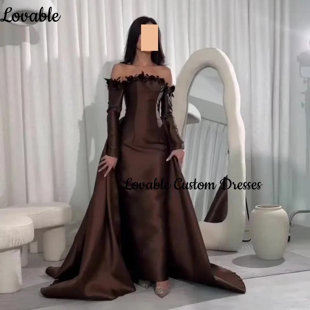Customized Elegant And Pretty Women'S Dresses A-Line Off-The-Shoulder Neckline Flowers Luxury Evening Dresses Zipper Up Long
Customized Elegant And Pretty Women'S Dresses A-Line Off-The-Shoulder Neckline Flowers Luxury Evening Dresses Zipper Up Long