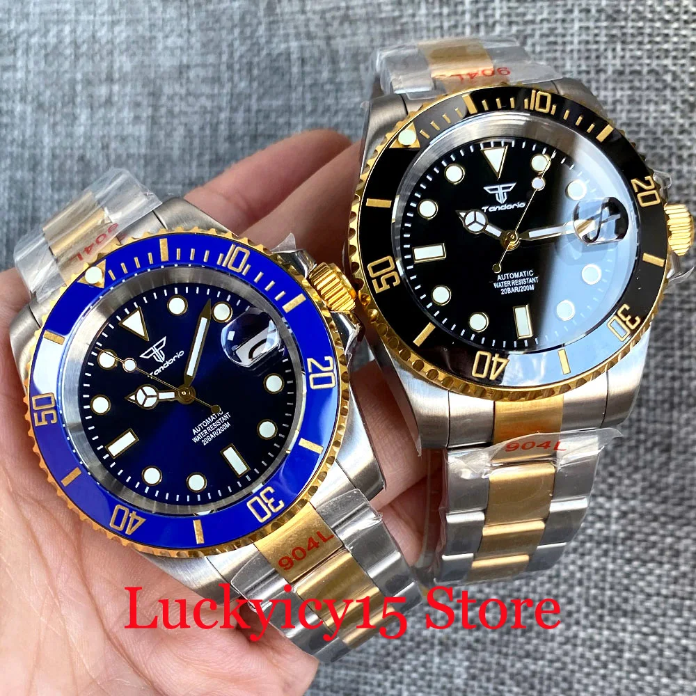 Tandorio 40MM Two Tone Gold Case Black/Blue Dial Green Luminous Japan NH35A Automatic Movement Men's Watch Sapphire Glass
Tandorio 40MM Two Tone Gold Case Black/Blue Dial Green Luminous Japan NH35A Automatic Movement Men's Watch Sapphire Glass