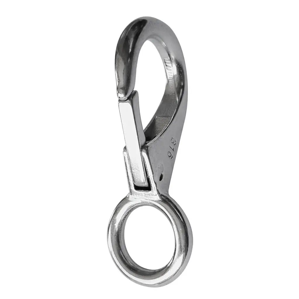 High Strength 316 Stainless Boat Snap Hook Fixed Eye Carabiner Clip for Marine Fishing Accessories
High Strength 316 Stainless Boat Snap Hook Fixed Eye Carabiner Clip for Marine Fishing Accessories