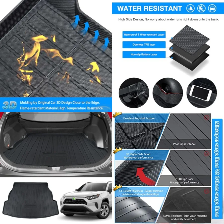 Cargo Trunk Liner for 2019-2024 2025 Toyota RAV4 Accessories, All Weather Heavy-Duty TPE Car Rear Truck Mat Cargo Protector
Cargo Trunk Liner for 2019-2024 2025 Toyota RAV4 Accessories, All Weather Heavy-Duty TPE Car Rear Truck Mat Cargo Protector