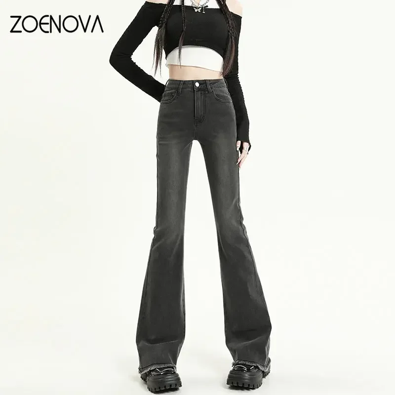 ZOENOVA 2023 Spring Woman New High Waist Stretch Cotton Denim Pants Vintage Streetwear Y2k Chic Tassels Flared Jeans Blue Grey
ZOENOVA 2023 Spring Woman New High Waist Stretch Cotton Denim Pants Vintage Streetwear Y2k Chic Tassels Flared Jeans Blue Grey