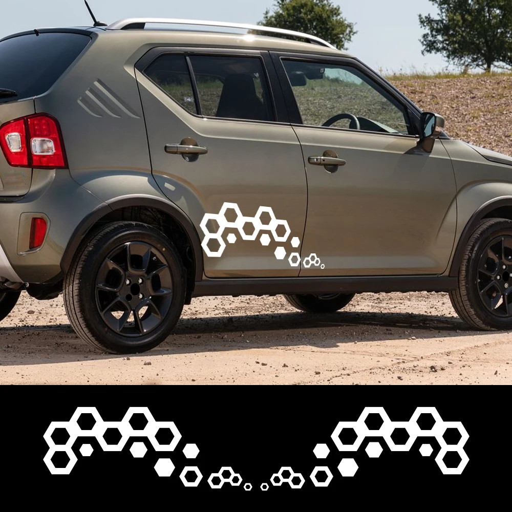 2 шт./компл., наклейки на кузов автомобиля, спортивные полосы для Suzuki IGNIS, декор для боковой двери, виниловые наклейки, шестиугольная графика, гоночные аксессуары
2 шт./компл., наклейки на кузов автомобиля, спортивные полосы для Suzuki IGNIS, декор для боковой двери, виниловые наклейки, шестиугольная графика, гоночные аксессуары