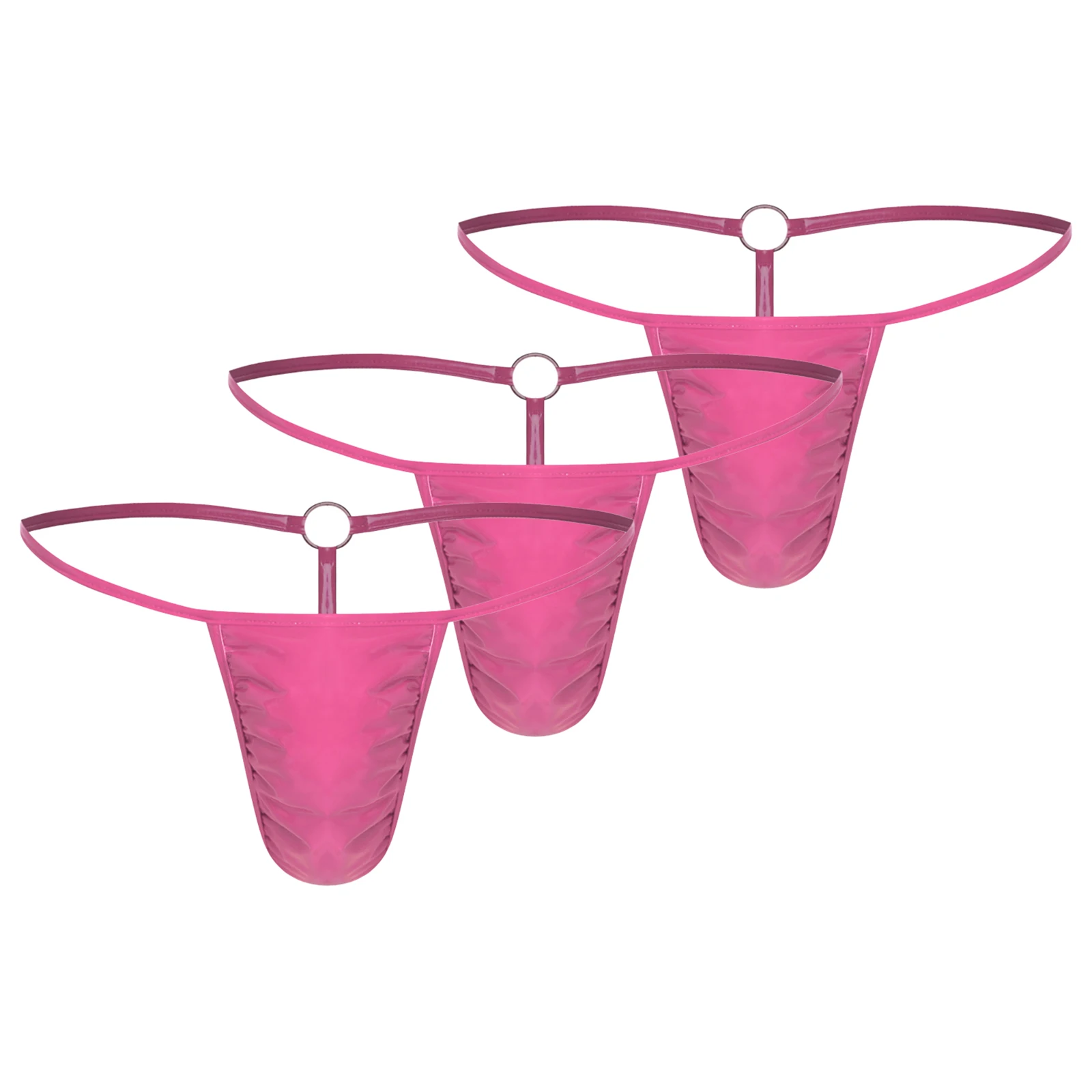 3pcs Mens Lingerie Bulge Pouch Metal O-ring T-back Bikini Underwear Glossy Thongs Panties Spaghetti Waistband G-string Briefs
3pcs Mens Lingerie Bulge Pouch Metal O-ring T-back Bikini Underwear Glossy Thongs Panties Spaghetti Waistband G-string Briefs