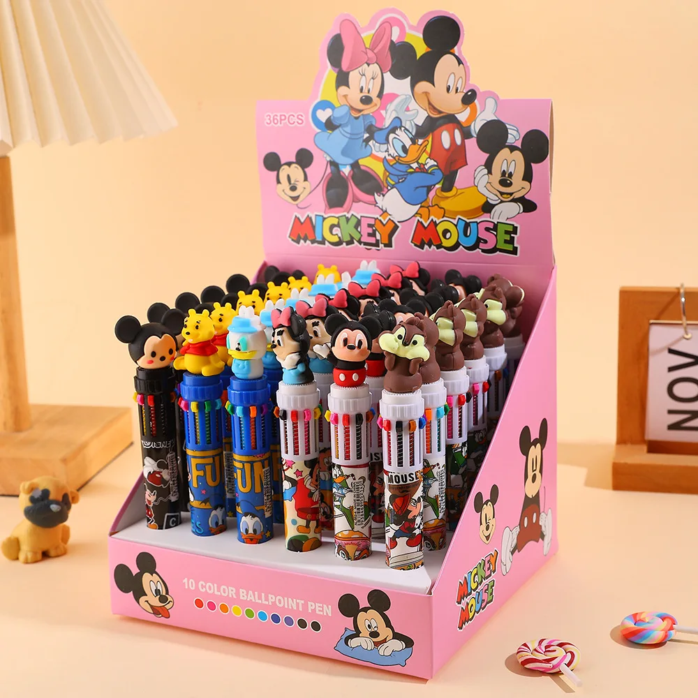 12/36pcs Mickey Family 10 Colors Ballpoint Multi Color Press Pen Cute Cartoon Gel Pen Student Supplies Stationery Wholesal
12/36pcs Mickey Family 10 Colors Ballpoint Multi Color Press Pen Cute Cartoon Gel Pen Student Supplies Stationery Wholesal