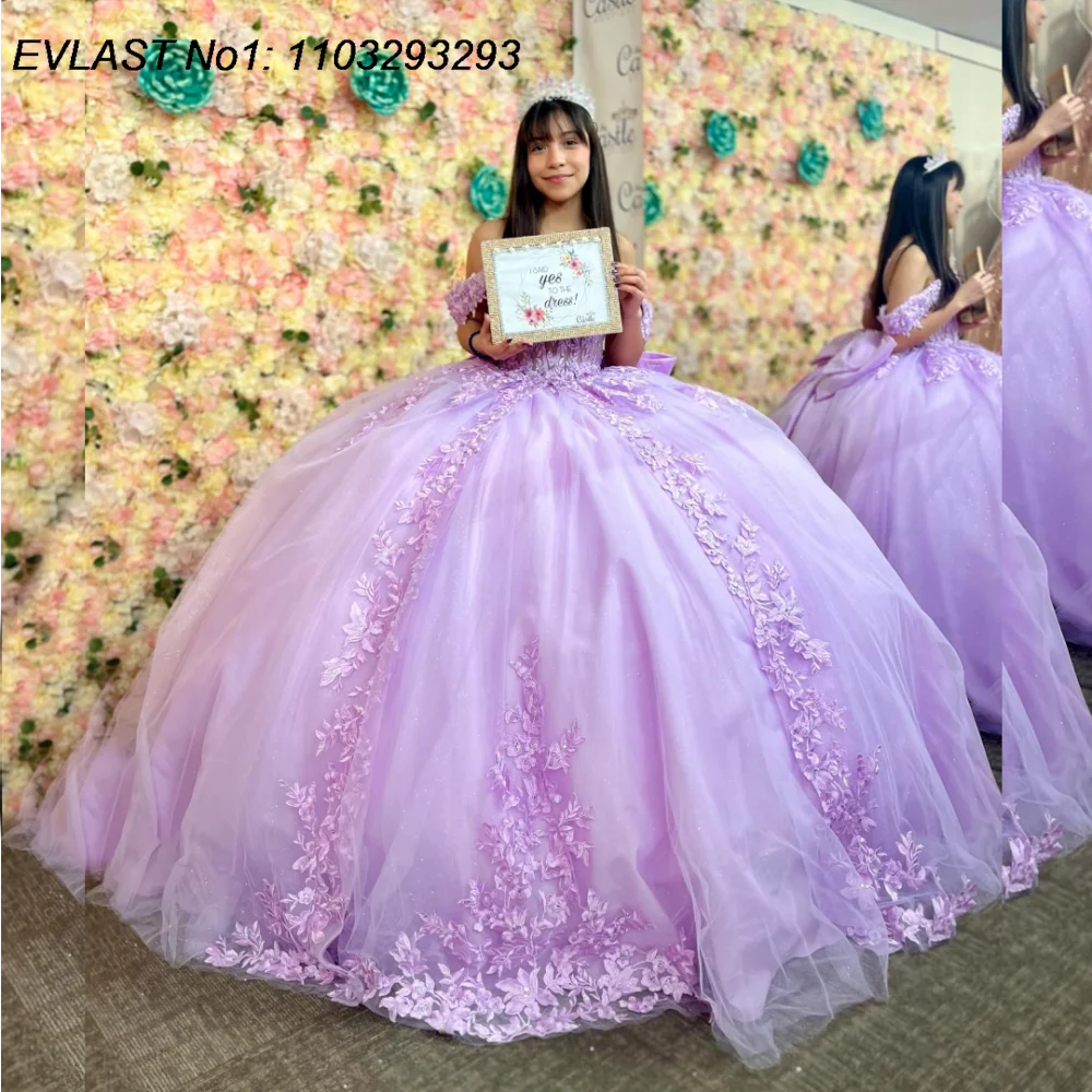 EVLAST Customized Glitter Lilac Quinceanera Dress Ball Gown Lace Applique Beaded Bow Corset Sweet 16 Vestido De 15 Anos E1Q371
EVLAST Customized Glitter Lilac Quinceanera Dress Ball Gown Lace Applique Beaded Bow Corset Sweet 16 Vestido De 15 Anos E1Q371