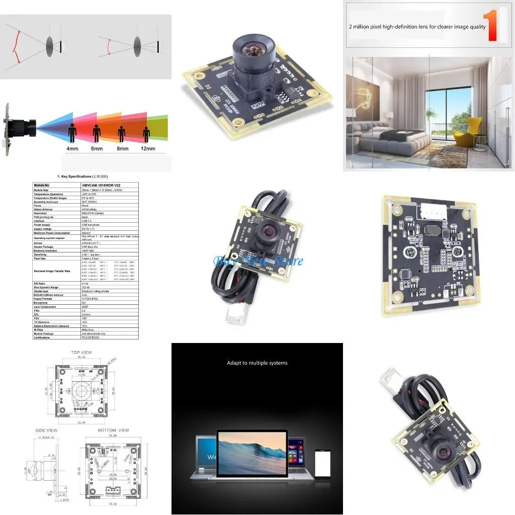 20CE AR0230 Images USB Camera Module 2MP Wide Dynamic 100° Camera Module
20CE AR0230 Images USB Camera Module 2MP Wide Dynamic 100° Camera Module