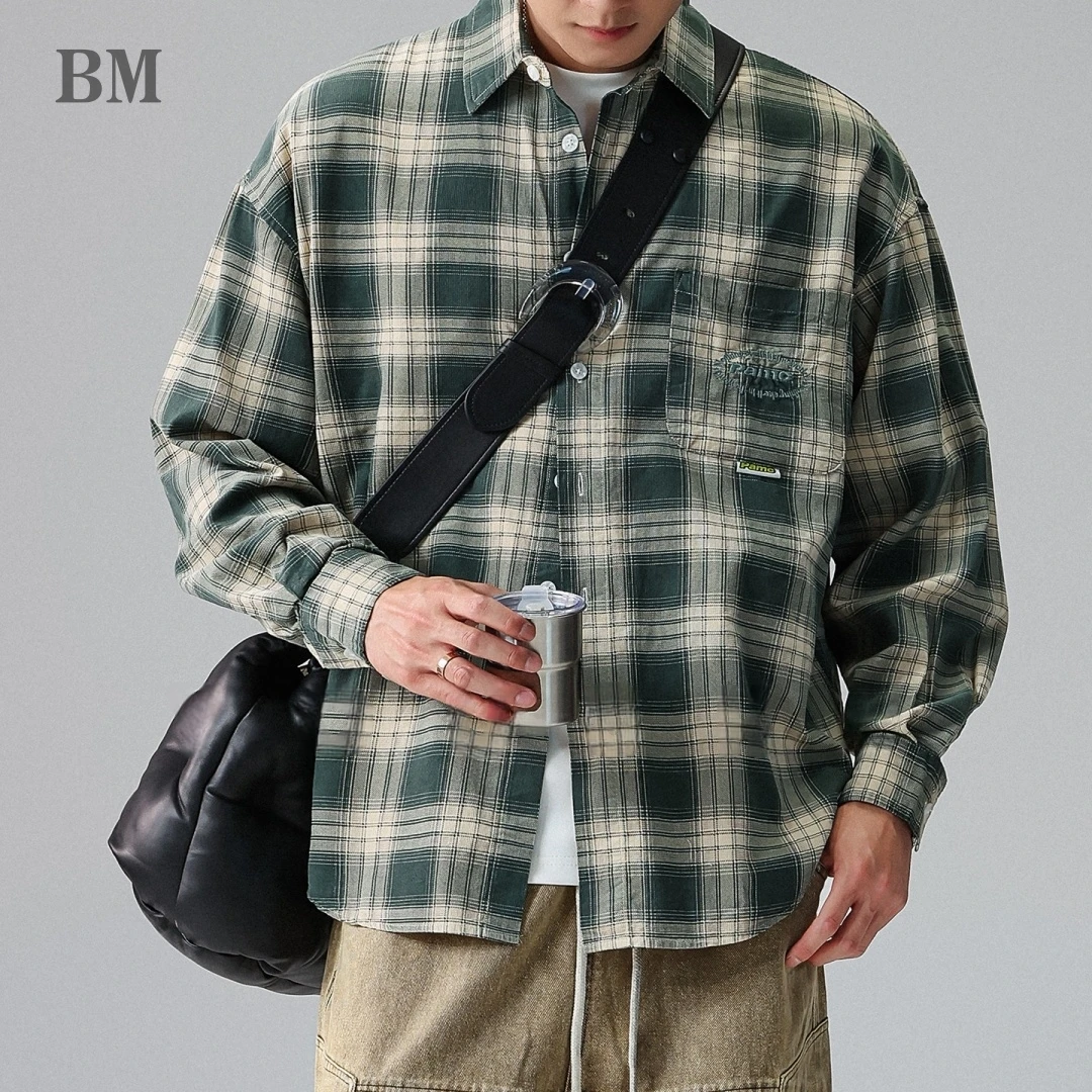 Mens Japanese Preppy Vintage Checkered Shirt Premium Button Down Collar Oversized Long Sleeve Spring Fall Casual Trendy Top
Mens Japanese Preppy Vintage Checkered Shirt Premium Button Down Collar Oversized Long Sleeve Spring Fall Casual Trendy Top