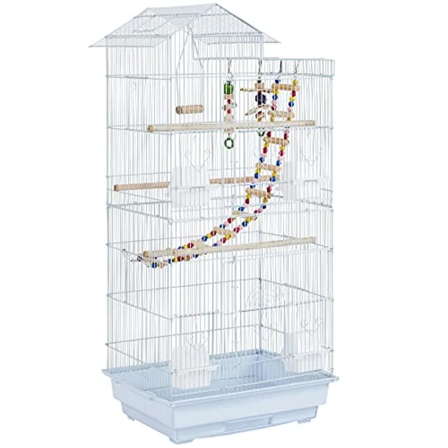 39inch Height Roof Top Bird Cage for Medium Parakeets with Swing and Ladder in Silver Metal Durable and Spacious Design for Ind
39inch Height Roof Top Bird Cage for Medium Parakeets with Swing and Ladder in Silver Metal Durable and Spacious Design for Ind