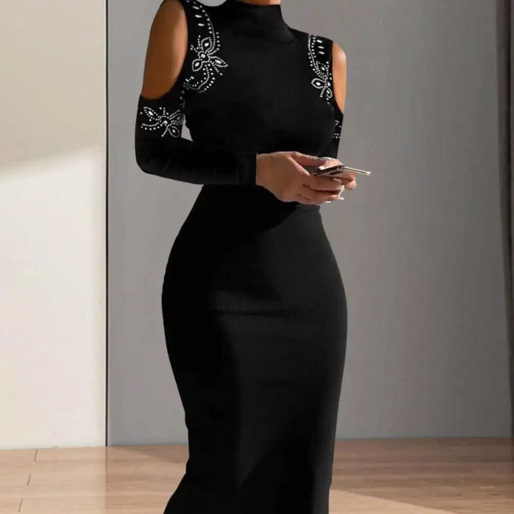 Prom Dress Mock Collar Dress Elegant Floral Rhinestone Maxi Dress Stylish Women's Prom Party Gown with Mock Collar Slim Fit Soft
Prom Dress Mock Collar Dress Elegant Floral Rhinestone Maxi Dress Stylish Women's Prom Party Gown with Mock Collar Slim Fit Soft
