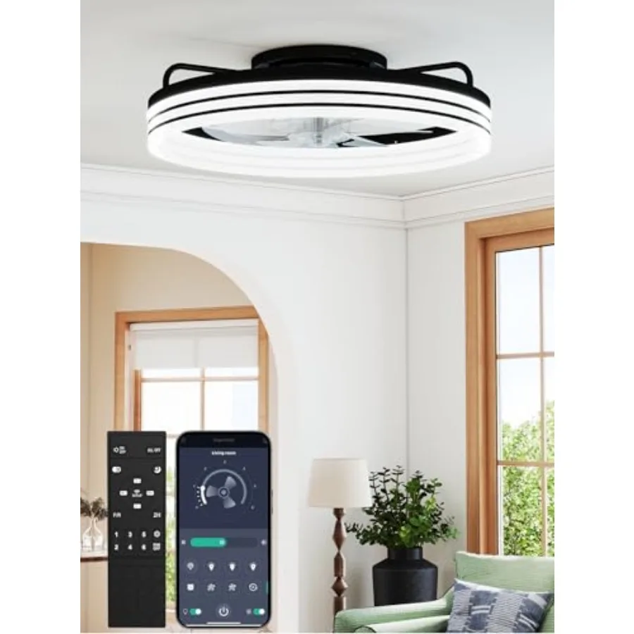 Low Profile Ceiling Fan with Lights and Remote Control, Modern Flush Mount LED Ceiling Fan, Quiet Fandelier with 6 Wind Speeds,
Low Profile Ceiling Fan with Lights and Remote Control, Modern Flush Mount LED Ceiling Fan, Quiet Fandelier with 6 Wind Speeds,