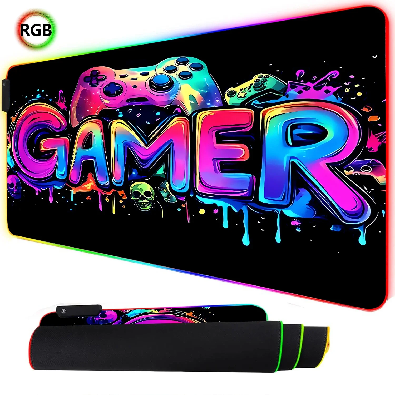 RGB Neon Gaming Controller Art Mouse Pad LED Backlight Luminous Gamer Rubber Keyboard Pads Esports Computer Accessories Desk Mat
RGB Neon Gaming Controller Art Mouse Pad LED Backlight Luminous Gamer Rubber Keyboard Pads Esports Computer Accessories Desk Mat