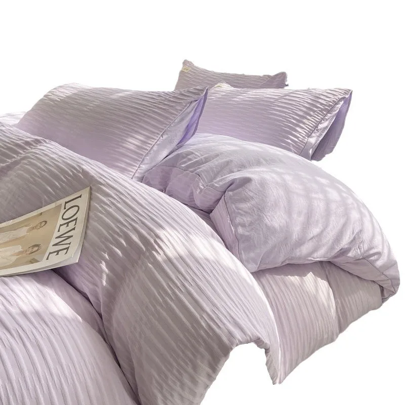 ins super soft solid color washed cotton seersucker four-piece set bed sheet three-piece quilt cover
ins super soft solid color washed cotton seersucker four-piece set bed sheet three-piece quilt cover
