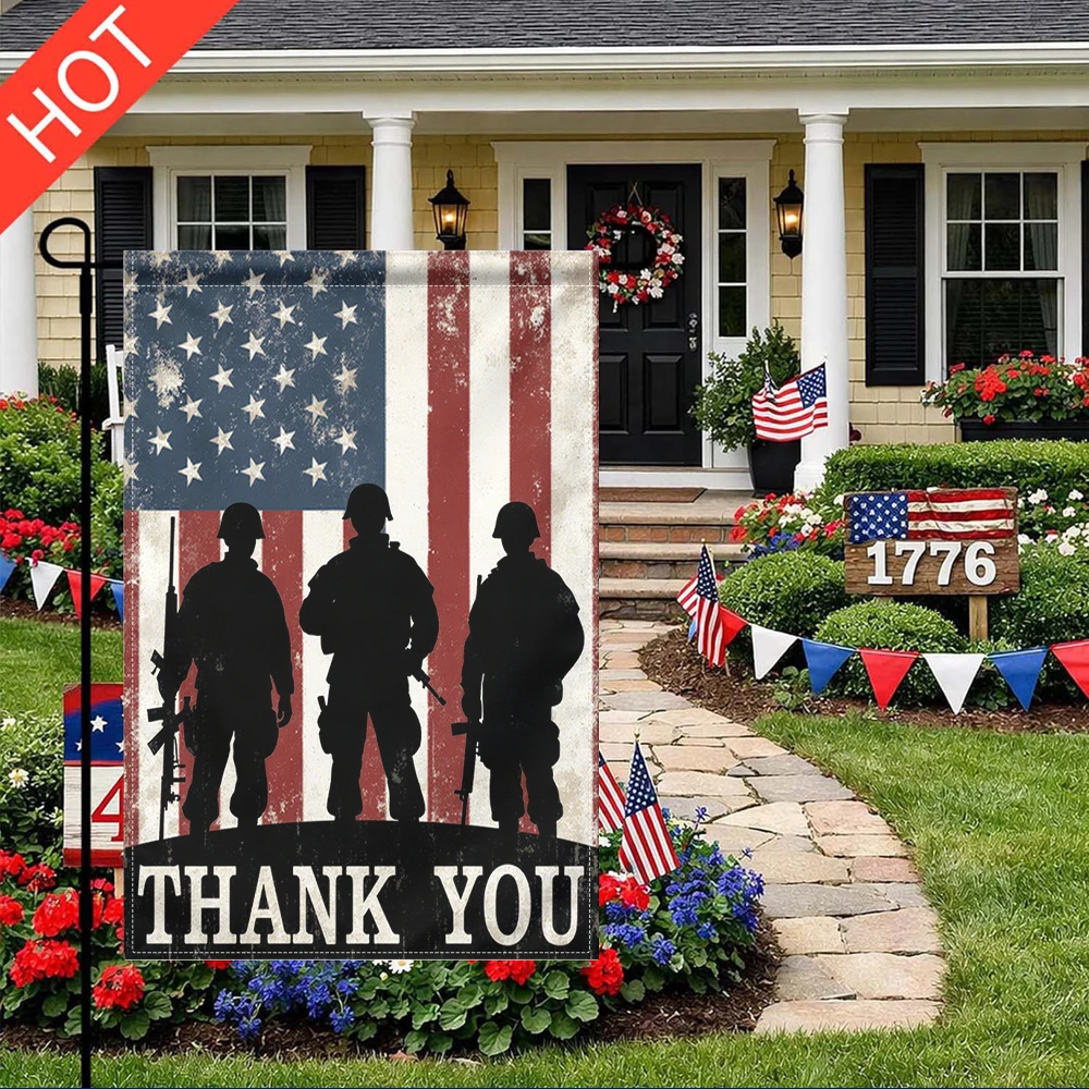 Thank You Soldiers Garden Flag Double Sided Print No Flagpole Included Patriotic US Military Veterans Day Decor
Thank You Soldiers Garden Flag Double Sided Print No Flagpole Included Patriotic US Military Veterans Day Decor