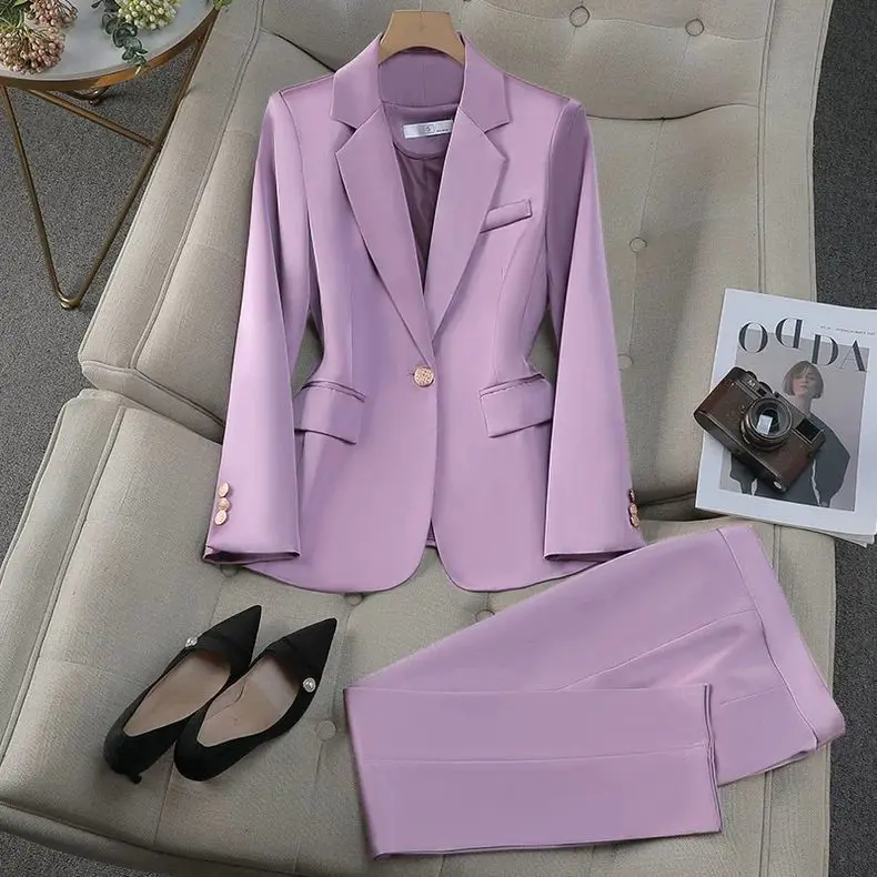 Insozkdg Purple Suit Coat for Women Spring New High end Suit Fashion Professional Set Suit Pants Two Piece Set Women Outfits
Insozkdg Purple Suit Coat for Women Spring New High end Suit Fashion Professional Set Suit Pants Two Piece Set Women Outfits