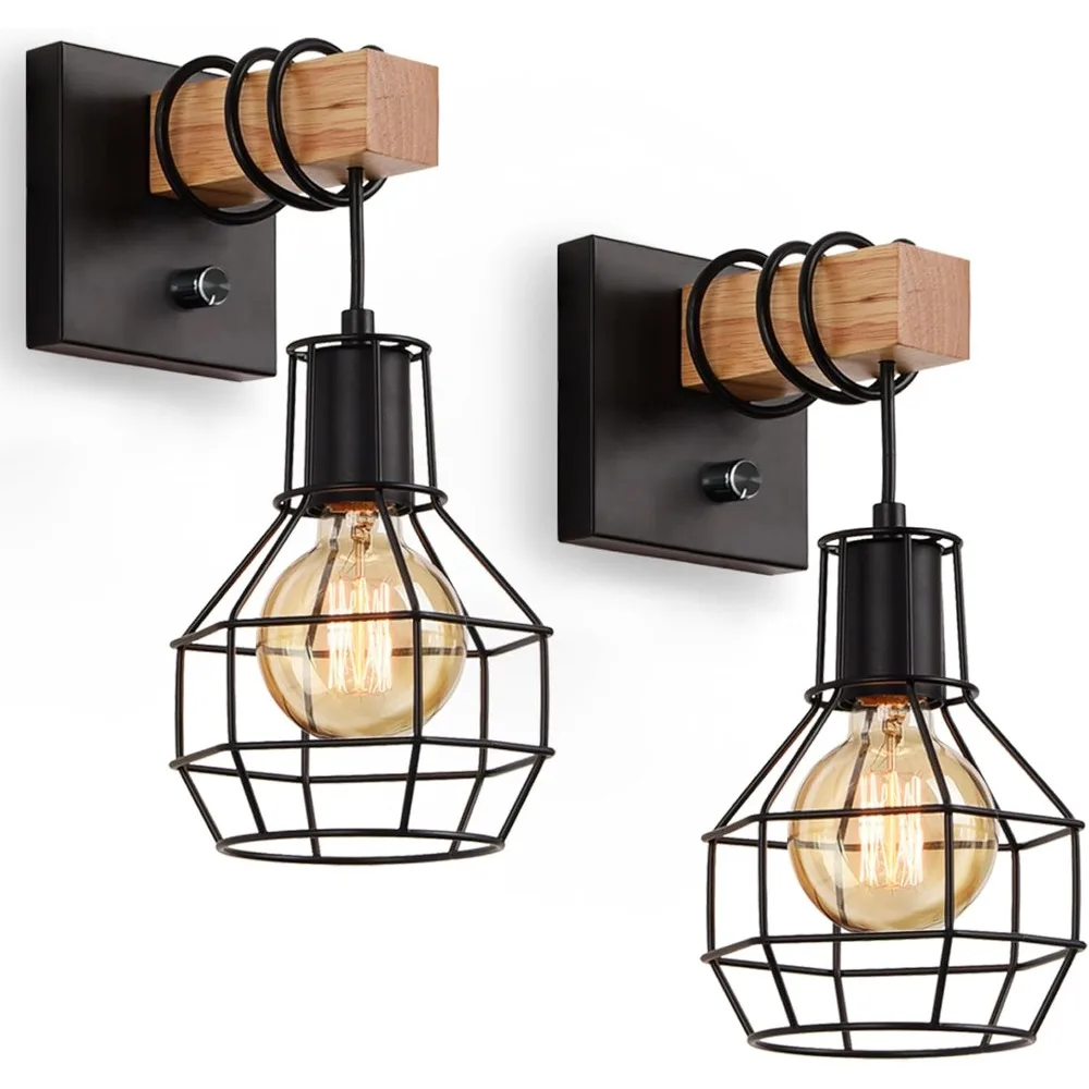 Black Wall Sconces with Dimmer ON/Off Switch Cage Wall Mount Light Fixture Industrial Farmhouse Lighting for Living Room Kitchen
Black Wall Sconces with Dimmer ON/Off Switch Cage Wall Mount Light Fixture Industrial Farmhouse Lighting for Living Room Kitchen