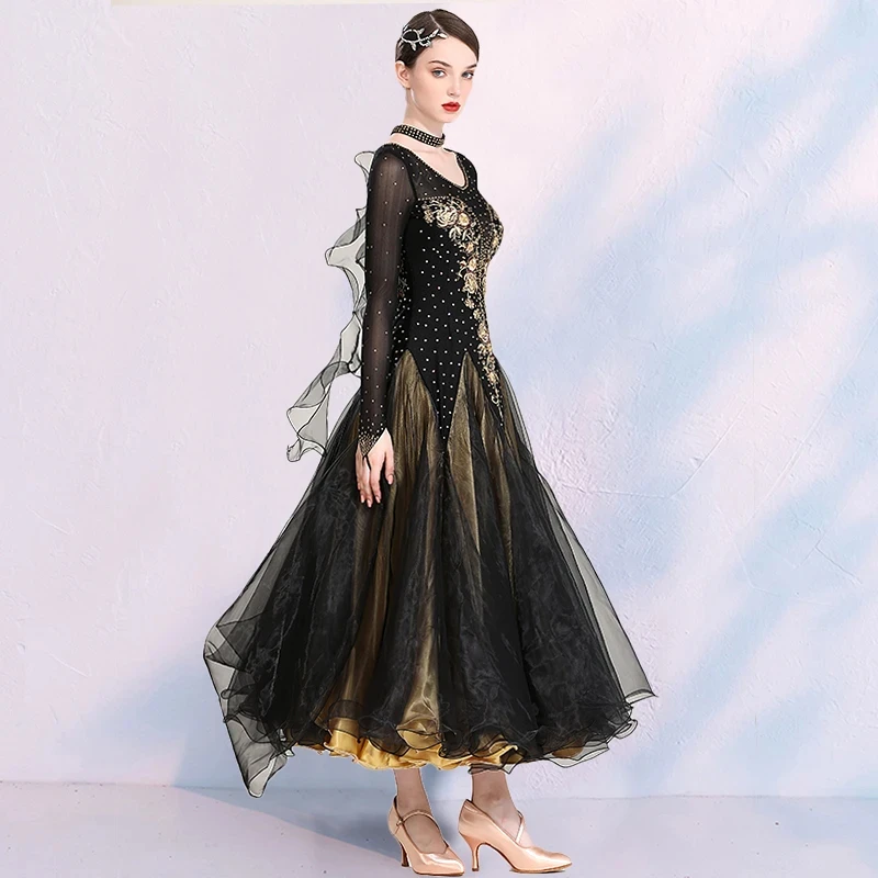 Black Floating Sleeves Sequins Ballroom Dance Competition For Women Dance Wear Waltz Dress Ball Gown Rumba Dance Costumes
Black Floating Sleeves Sequins Ballroom Dance Competition For Women Dance Wear Waltz Dress Ball Gown Rumba Dance Costumes