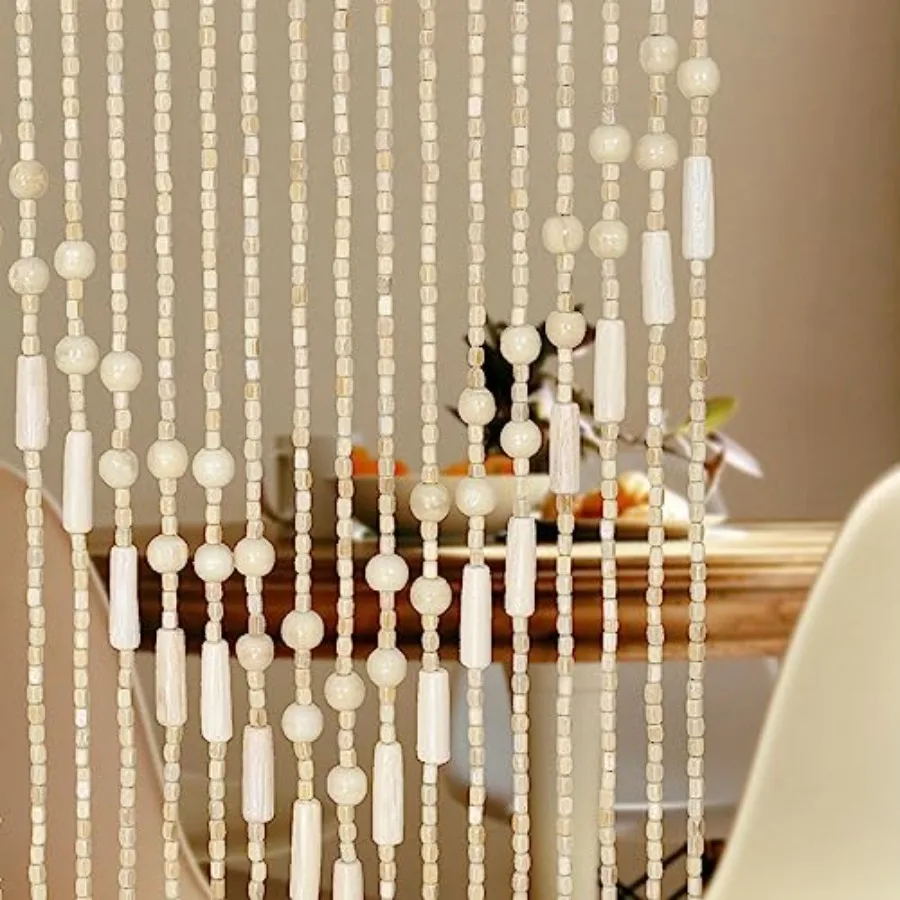 Handmade Beaded Curtain for Doorway and Window - Bamboo Wooden Beads Room Divider - Boho Rustic Home Store Decor 35.5 x 75 Inch
Handmade Beaded Curtain for Doorway and Window - Bamboo Wooden Beads Room Divider - Boho Rustic Home Store Decor 35.5 x 75 Inch