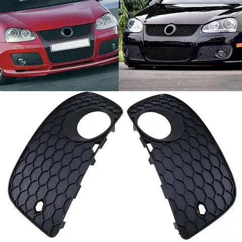 POSSBAY Car Front Bumper Lower Grill Grilles Fog Lights Cover for VW Golf MK5 GTI 2006-2009 Auto Accessories Foglamp Hood Grills