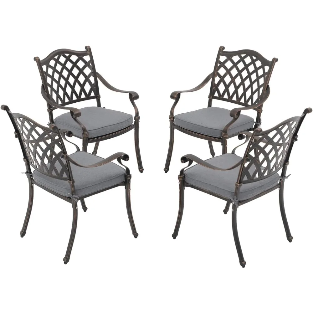 4 Piece Patio Furniture Dining Set, Cast Aluminum Dining Outdoor Chairs with Seat Cushions and Armrest for Outside Lawn
4 Piece Patio Furniture Dining Set, Cast Aluminum Dining Outdoor Chairs with Seat Cushions and Armrest for Outside Lawn