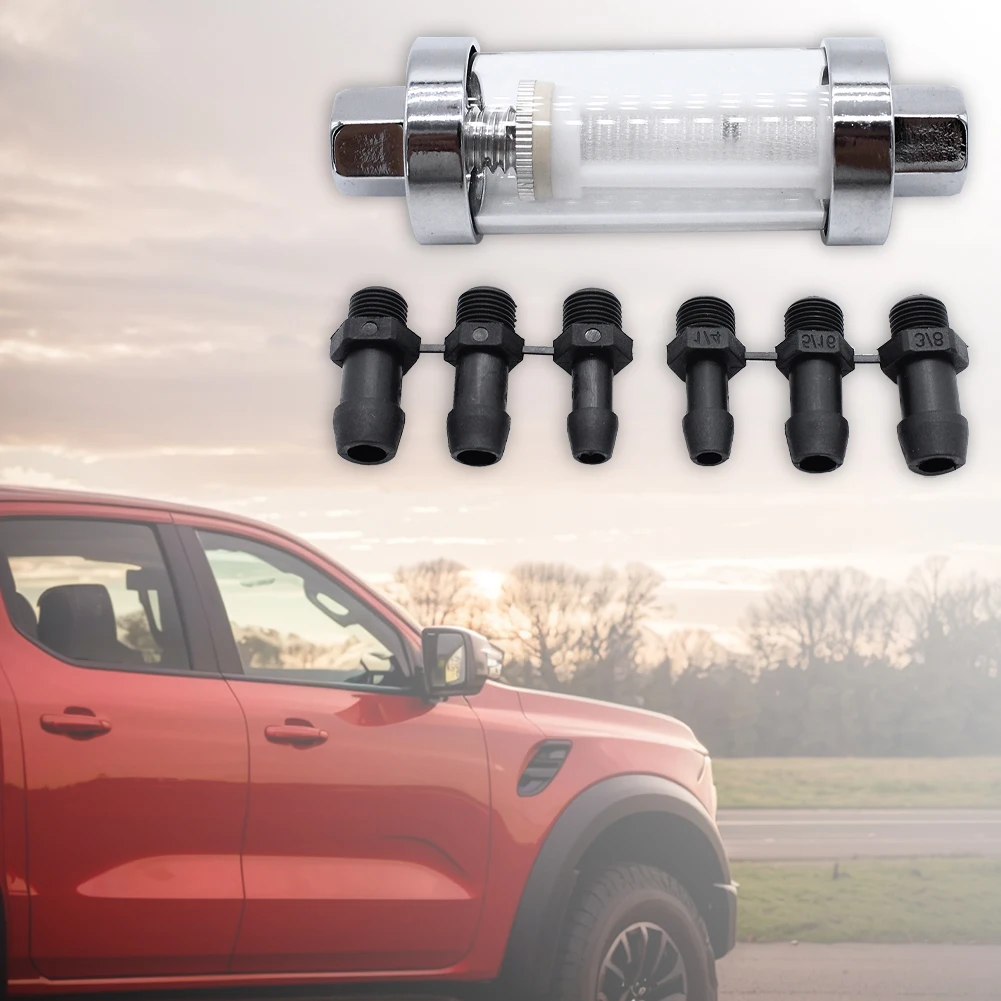 Inline Fuel Filter with 6 Hoses Car Fuel Filter Replacement Fuel Filter for Universal 3/8in 1/4in 5/16in Fittings
Inline Fuel Filter with 6 Hoses Car Fuel Filter Replacement Fuel Filter for Universal 3/8in 1/4in 5/16in Fittings
