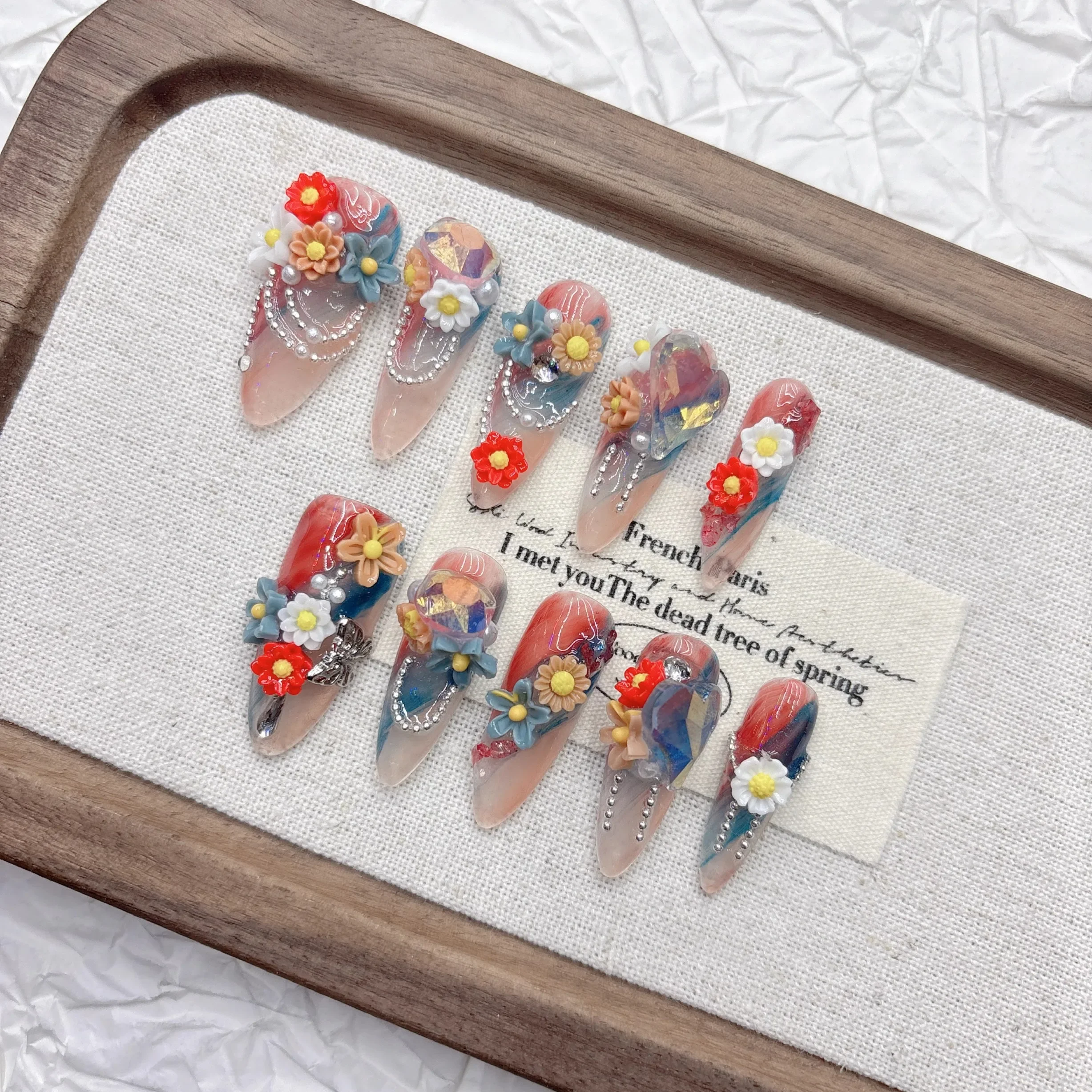 10Pcs High Quality Handmade Press on Nails Gentle Temperament Artistic Sense Explosion Celebrity-Style Nail Art Literary Style
10Pcs High Quality Handmade Press on Nails Gentle Temperament Artistic Sense Explosion Celebrity-Style Nail Art Literary Style
