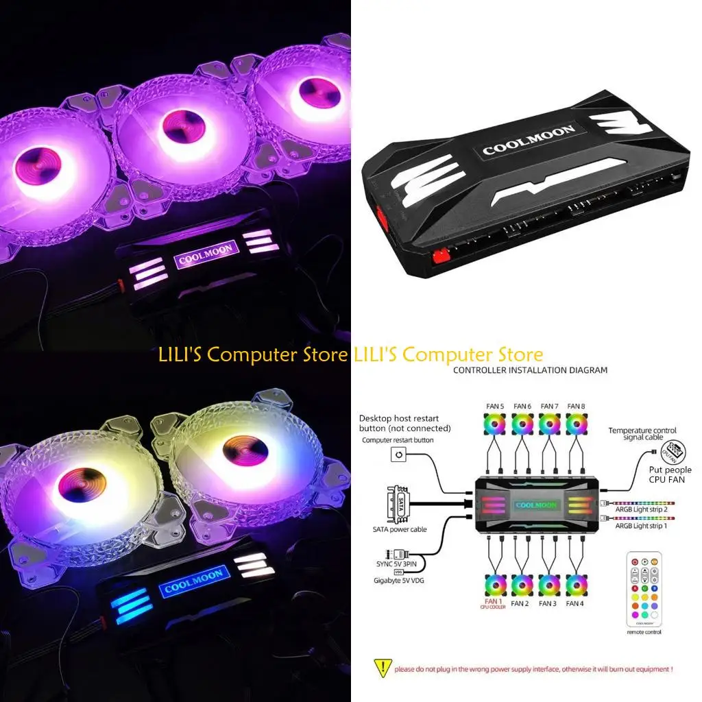 A52B Intelligent Controller PC Cooling Chassis Silent Fan Hub for COOLMOON ARGB Fan
A52B Intelligent Controller PC Cooling Chassis Silent Fan Hub for COOLMOON ARGB Fan