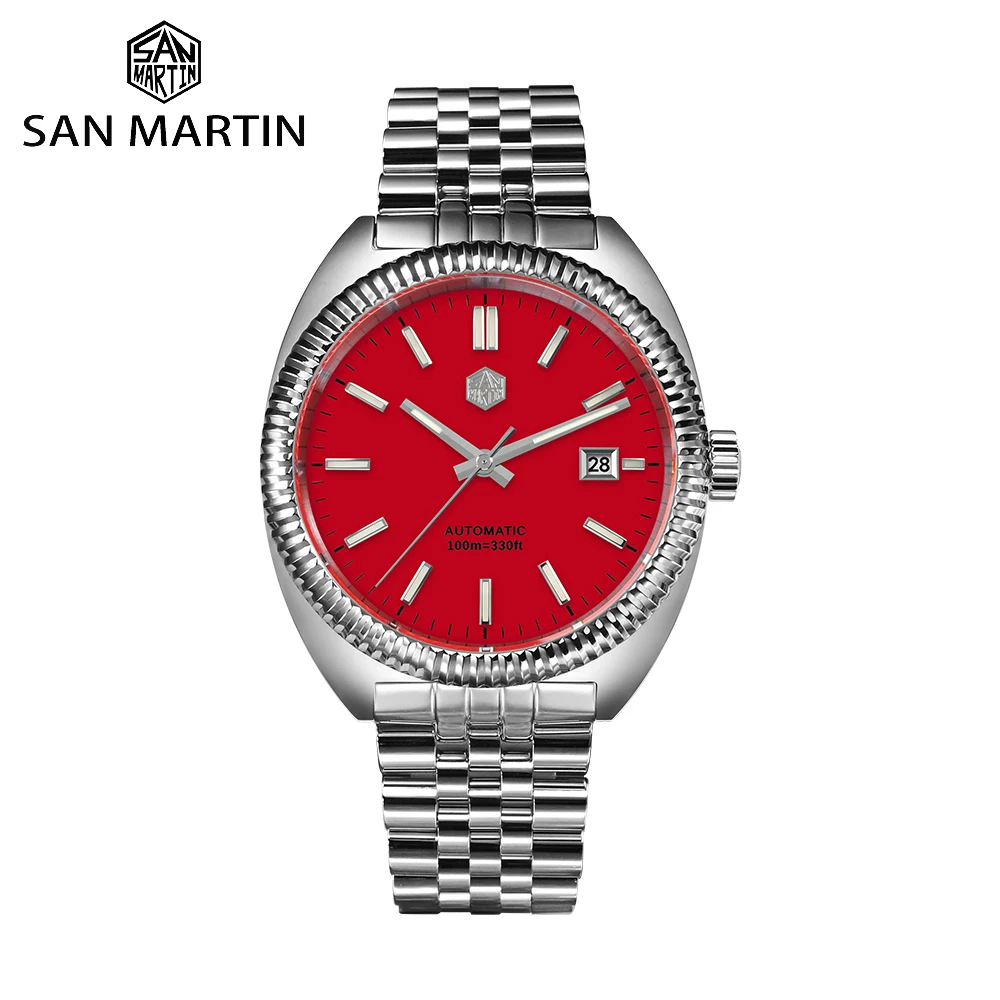 San Martin 40mm YN55 Men Watch Enamel Dial Curved Bezel Stainless Steel Sapphire Automatic Mechanical Luminous Waterproof SN0069
San Martin 40mm YN55 Men Watch Enamel Dial Curved Bezel Stainless Steel Sapphire Automatic Mechanical Luminous Waterproof SN0069