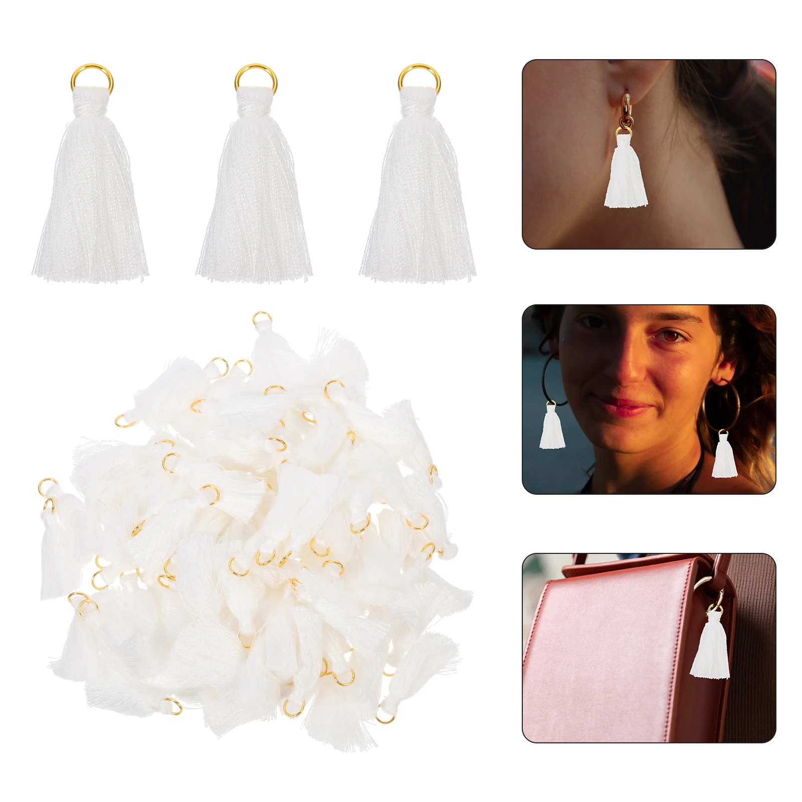 100Pcs Stylish White Hanging Tassels Perfect For Jewelry Projects Key And Cellphone Charms
100Pcs Stylish White Hanging Tassels Perfect For Jewelry Projects Key And Cellphone Charms