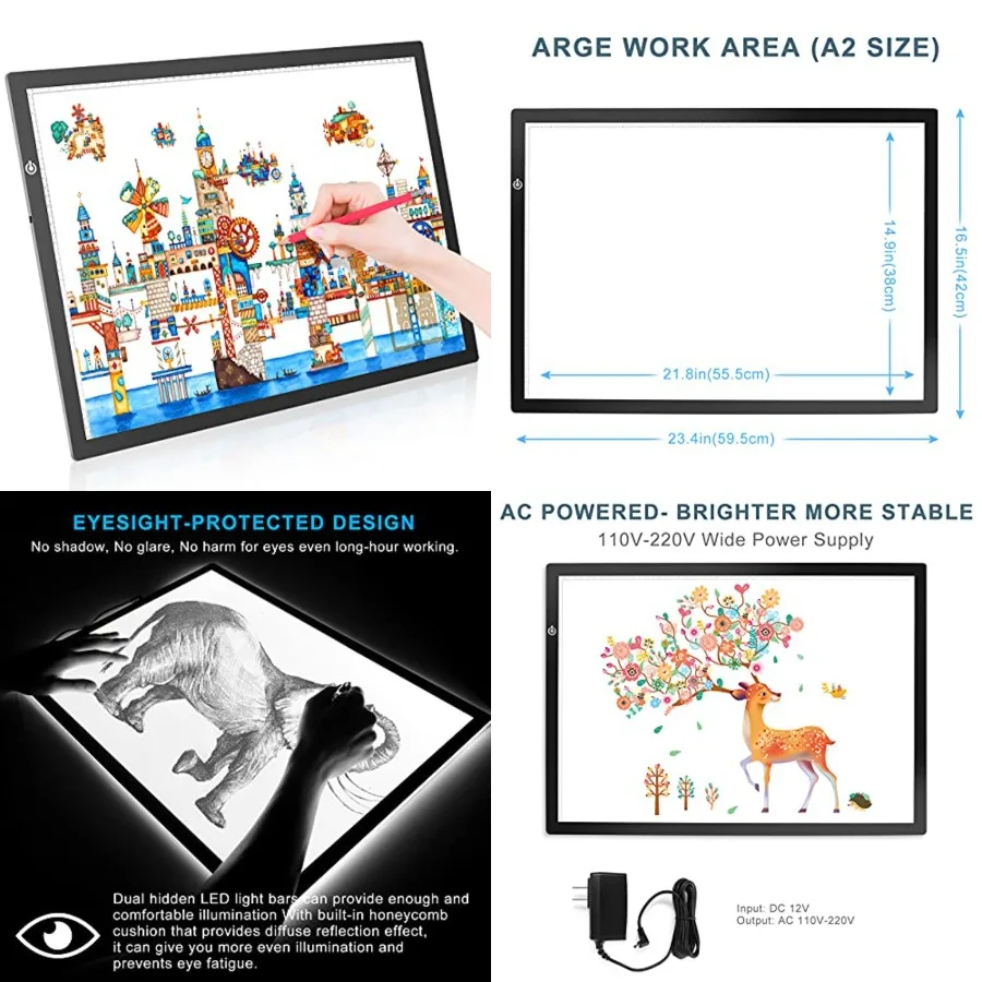 A2 LED Copy Board Light Tracing Box, Ultra-Thin Adjustable Artcraft LED Trace Light Pad for Tattoo Drawing, Streaming, Sketchin
A2 LED Copy Board Light Tracing Box, Ultra-Thin Adjustable Artcraft LED Trace Light Pad for Tattoo Drawing, Streaming, Sketchin