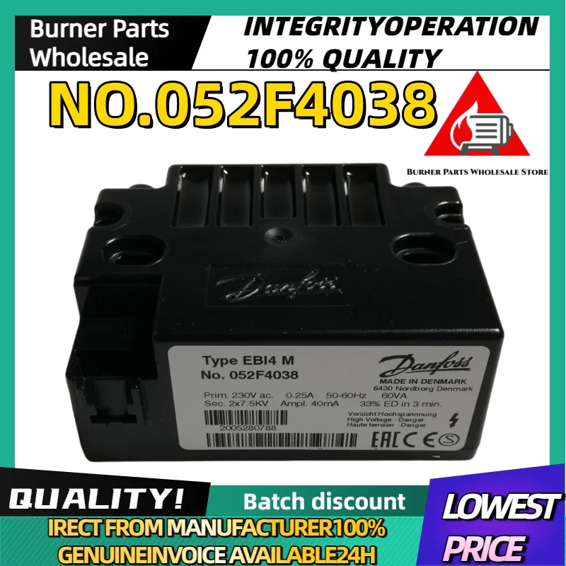 Ignition Transformer EBI41P NO.052F4040 EBI4M NO.052F4038 High Voltage Pack 112KV 27.5KV Industrial Burner Replacement Parts
Ignition Transformer EBI41P NO.052F4040 EBI4M NO.052F4038 High Voltage Pack 112KV 27.5KV Industrial Burner Replacement Parts