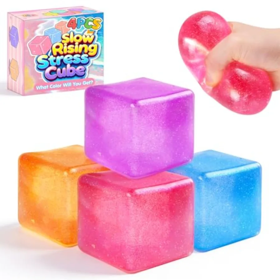 Quality Assurance 4 Pack Big Ice Cube Squishy Toys, 4 Color Glitter Stress Cube Fidget Toys, 2.2 inch Sensory Squeeze Toys, Squ
Quality Assurance 4 Pack Big Ice Cube Squishy Toys, 4 Color Glitter Stress Cube Fidget Toys, 2.2 inch Sensory Squeeze Toys, Squ