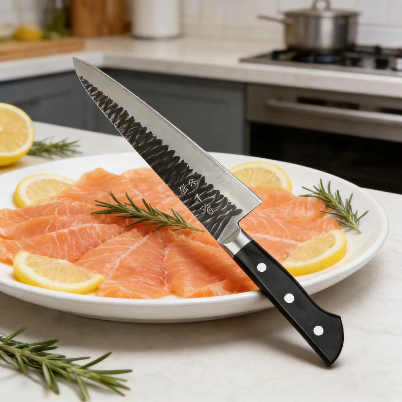 Кухонный нож шеф-повара, 3-слойная сталь 10Cr15Mov, рукоять из дерева, гютю, для нарезки овощей, мяса, ручной ковки
Кухонный нож шеф-повара, 3-слойная сталь 10Cr15Mov, рукоять из дерева, гютю, для нарезки овощей, мяса, ручной ковки