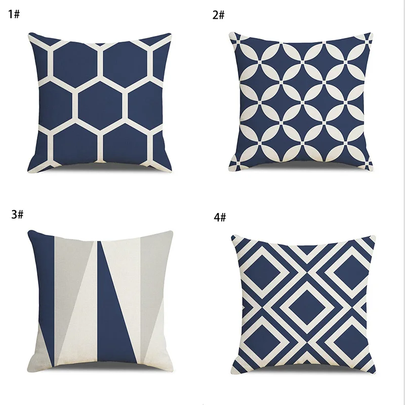 45x45CM Polyester Pillowcases Navy Blue Geometric Pattern Cushion Cover Home Decor for Sofa Living Room
45x45CM Polyester Pillowcases Navy Blue Geometric Pattern Cushion Cover Home Decor for Sofa Living Room